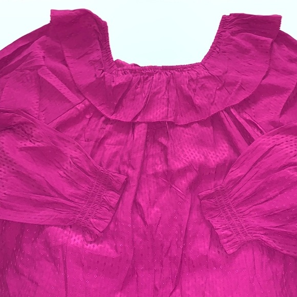 (XL)- Knox Rose Women's Balloon Long Sleeve Ruffle Top Purple - Picture 4 of 10